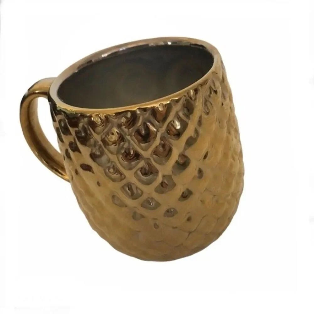 OWL Metallic Gold Mug Large Oversized Cup Coffee Tea Soup Mug